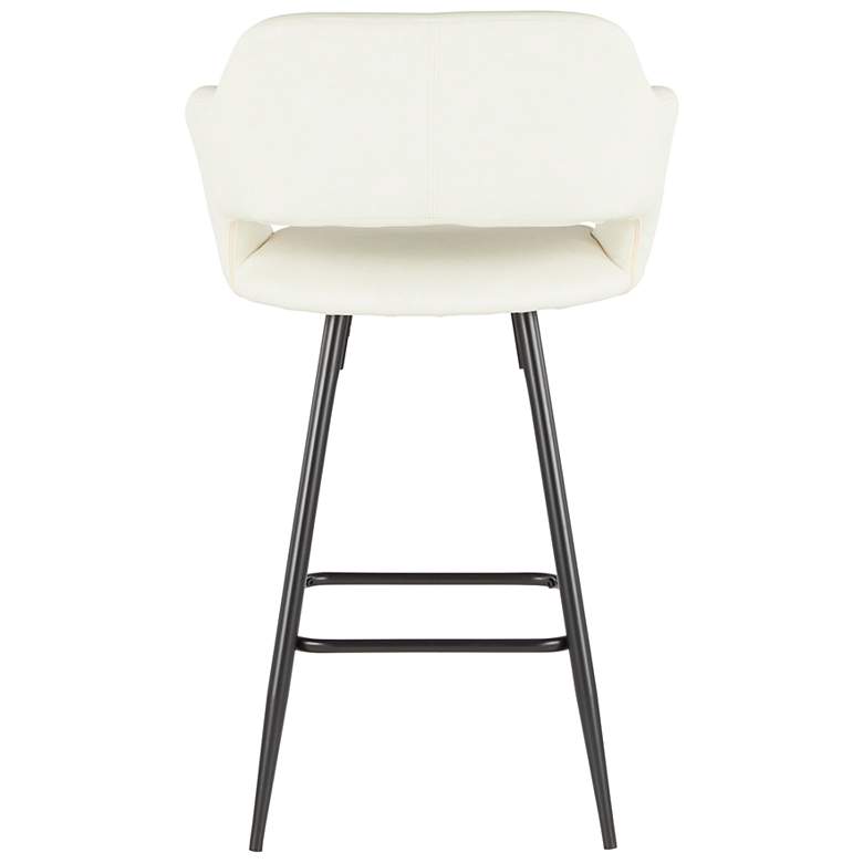 Image 6 Margarite Counter Stool in Cream Faux Leather by LumiSource Pair more views