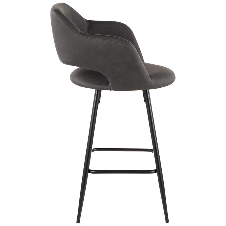 Image 4 Margarite Counter Stool in Grey Faux Leather by LumiSource Pair more views