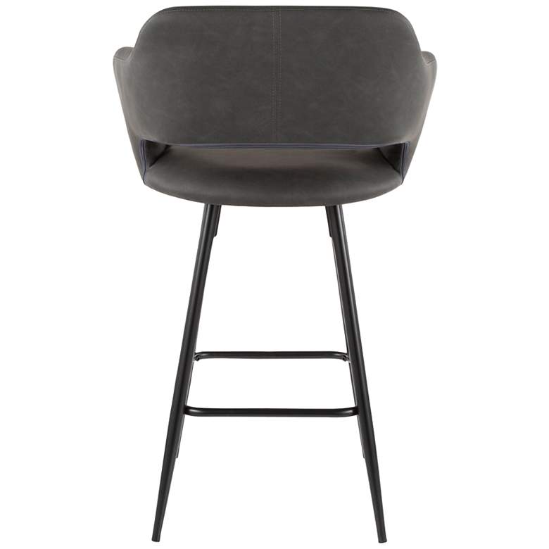 Image 6 Margarite Counter Stool in Grey Faux Leather by LumiSource Pair more views