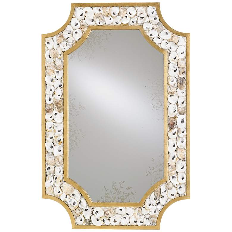 Image 1 Margate Gold and Natural Oyster Shells 30 inch x 45 inch Mirror