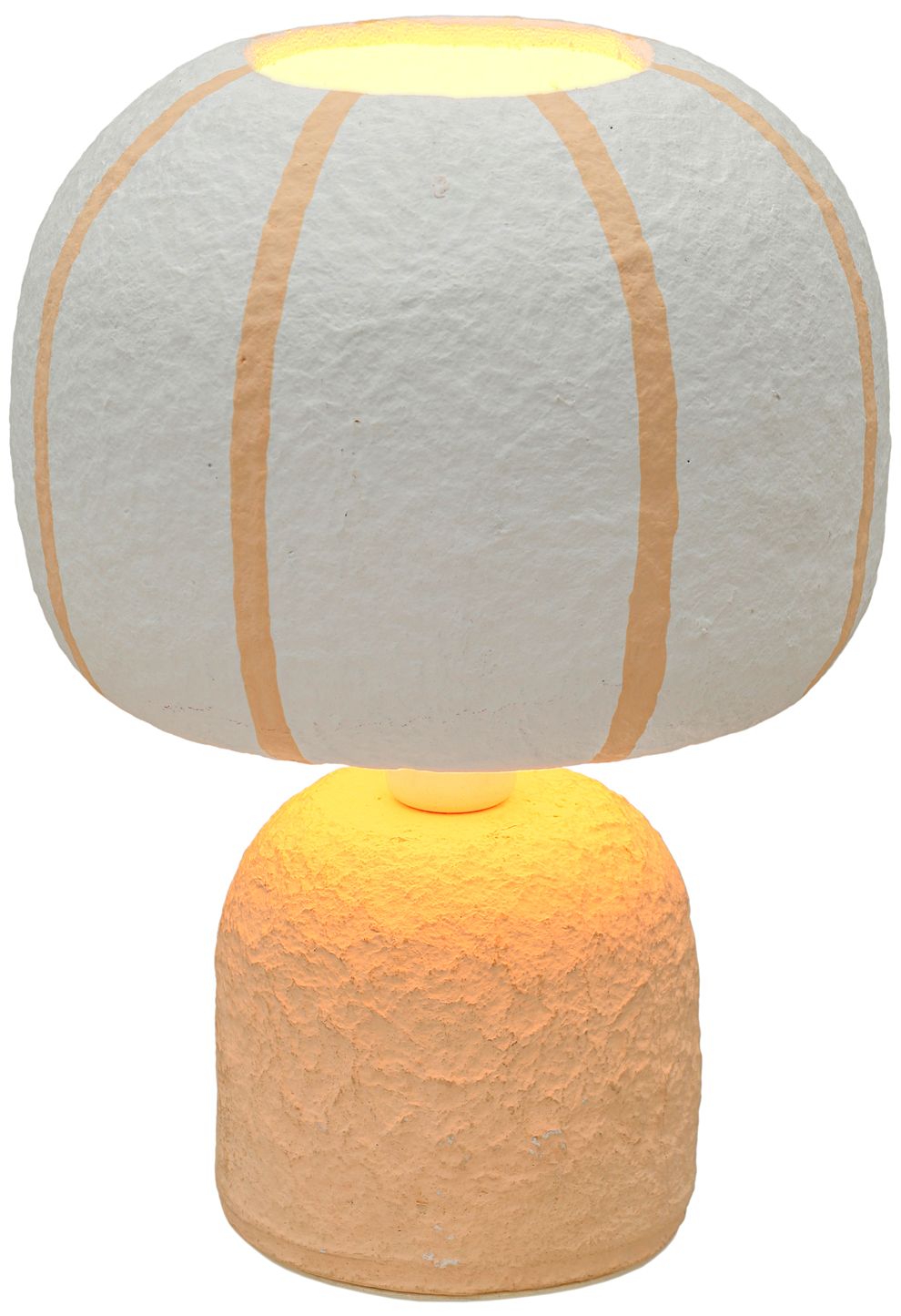 Image 2 Margate Pink Peach Cotton Mache Table Lamp more views