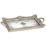 Margeaux 23 1/4" Antique Nickel and Mirrored Decorative Tray
