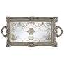 Margeaux 23 1/4" Antique Nickel and Mirrored Decorative Tray