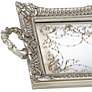 Thumbnail3 of Margeaux 23 1/4" Antique Nickel and Mirrored Decorative Tray more views