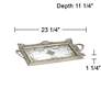 Margeaux 23 1/4" Antique Nickel and Mirrored Decorative Tray