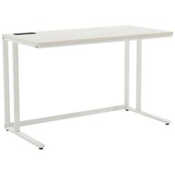 Margeta 47&quot; Wide Light Oak and White Writing Desk with USB Port