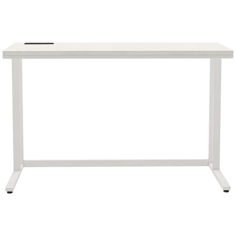 Image 7 Margeta 47" Wide Light Oak and White Writing Desk with USB Port more views