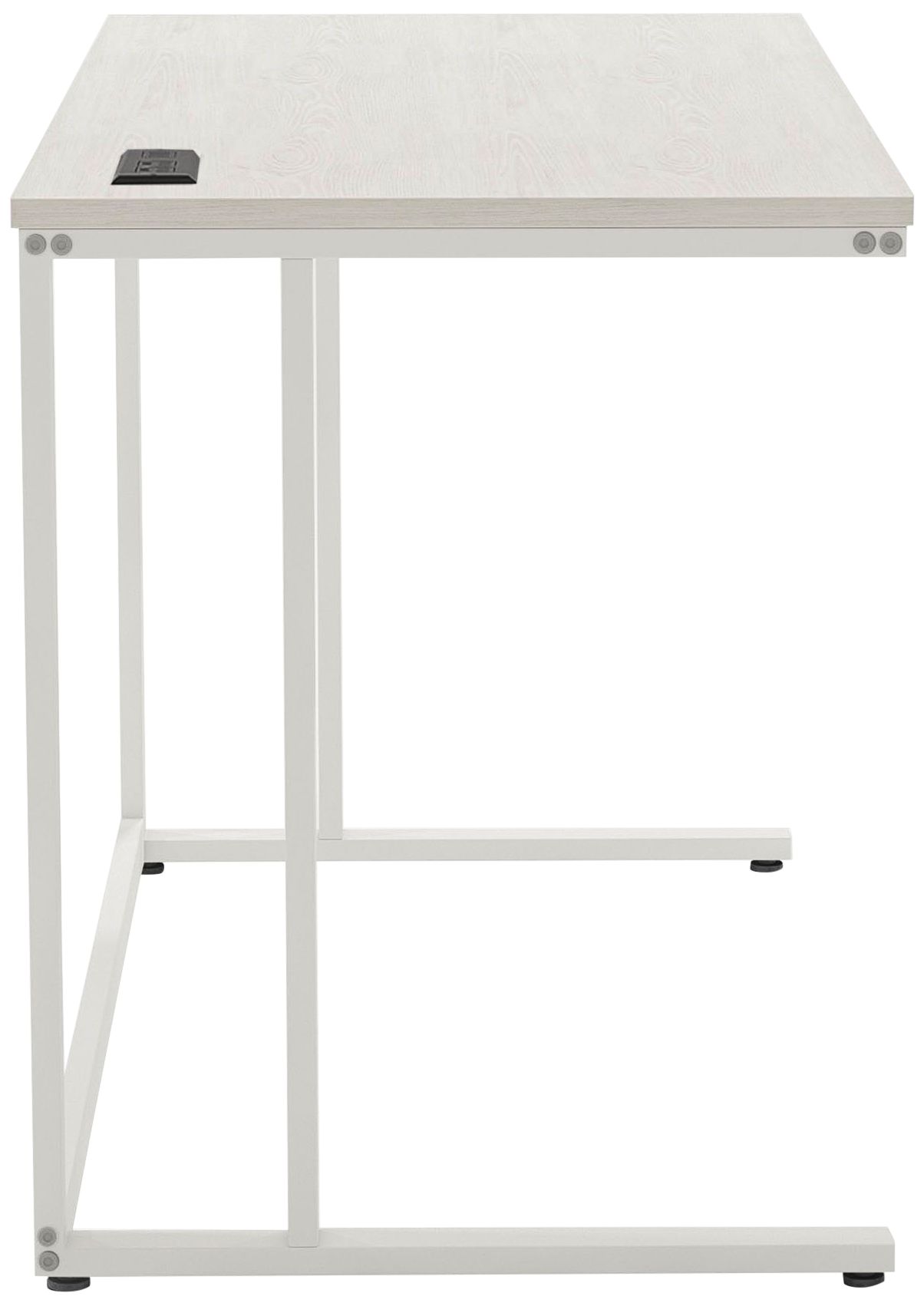 Margeta 47" Wide Light Oak and White Writing Desk with USB Port