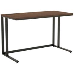 Margeta 47&quot; Wide Walnut and Black Writing Desk with USB Port