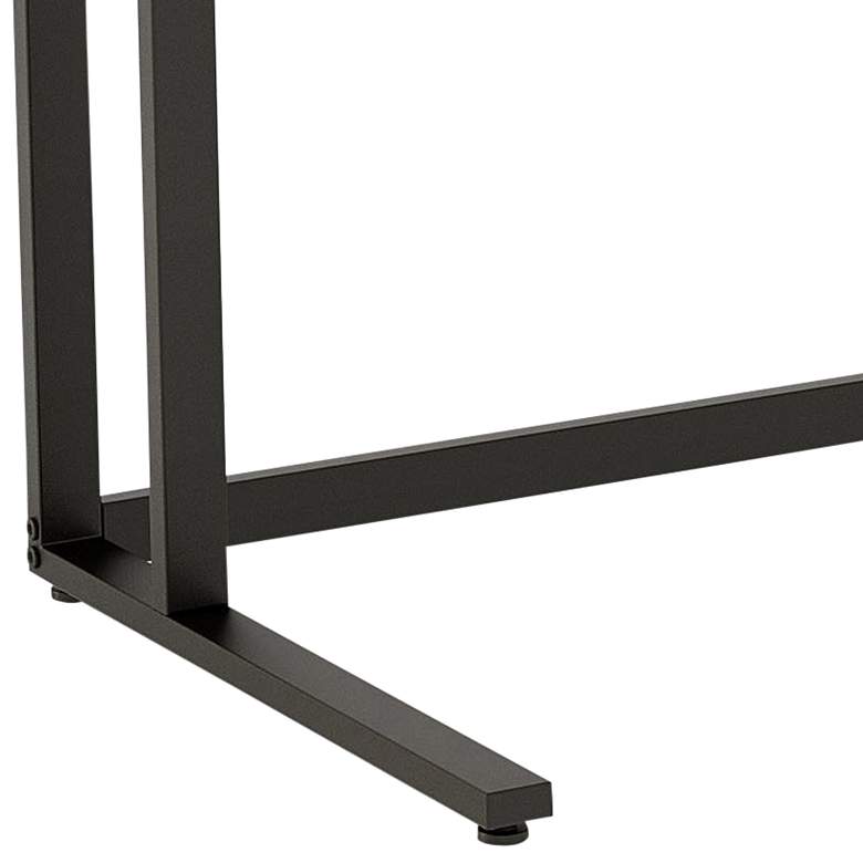Image 4 Margeta 47" Wide Walnut and Black Writing Desk with USB Port more views