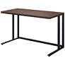 Margeta 47" Wide Walnut and Black Writing Desk with USB Port