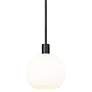 1_Margo 13 3/4" Wide Matte Black Pendant Light w/ White Glass