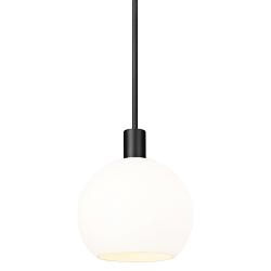 Margo 13 3/4" Wide Matte Black Pendant Light w/ White Glass
