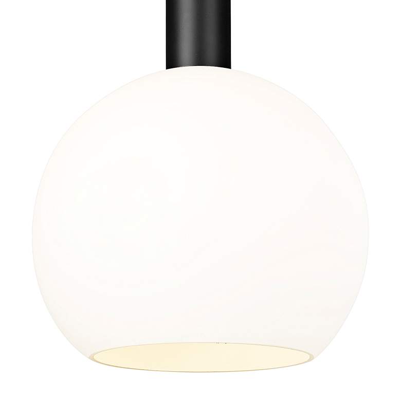 Image 2 Margo 13 3/4" Wide Matte Black Pendant Light w/ White Glass more views