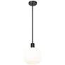 3_Margo 13 3/4" Wide Matte Black Pendant Light w/ White Glass more views
