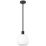 4_Margo 13 3/4" Wide Matte Black Pendant Light w/ White Glass more views