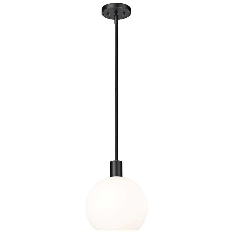 Image 5 Margo 13 3/4" Wide Matte Black Pendant Light w/ White Glass more views