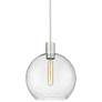1_Margo 13 3/4"W Brushed Nickel Pendant Light w/ Seedy Glass