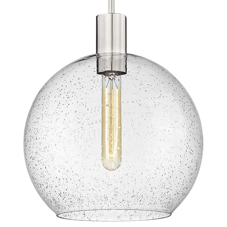 Image 2 Margo 13 3/4"W Brushed Nickel Pendant Light w/ Seedy Glass more views