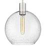 2_Margo 13 3/4"W Brushed Nickel Pendant Light w/ Seedy Glass more views