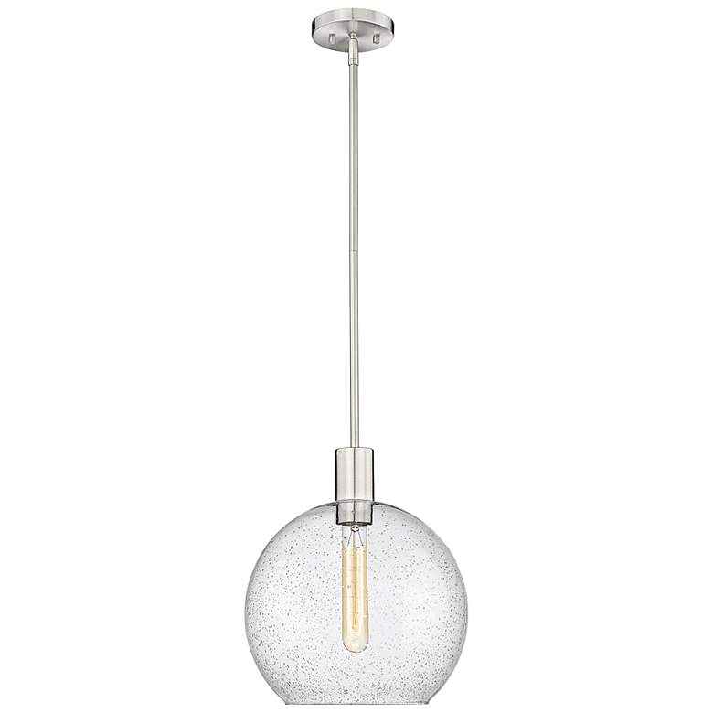 Image 5 Margo 13 3/4"W Brushed Nickel Pendant Light w/ Seedy Glass more views