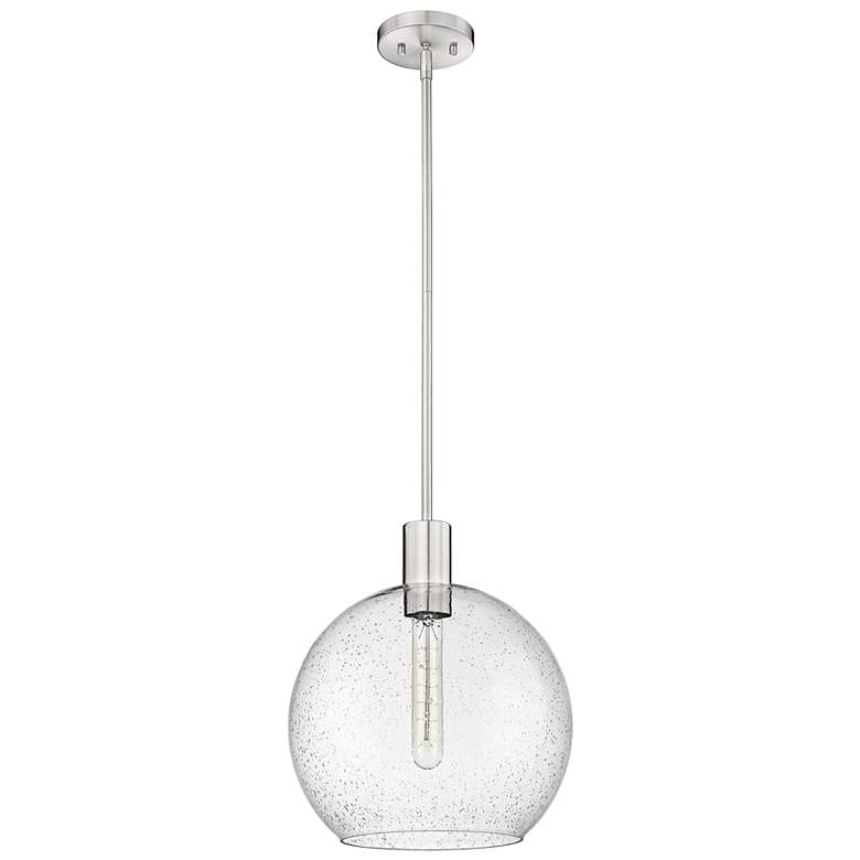 Image 6 Margo 13 3/4"W Brushed Nickel Pendant Light w/ Seedy Glass more views