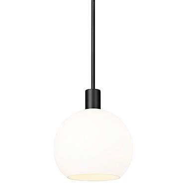 Margo 13 3/4" Wide Matte Black Pendant Light w/ White Glass