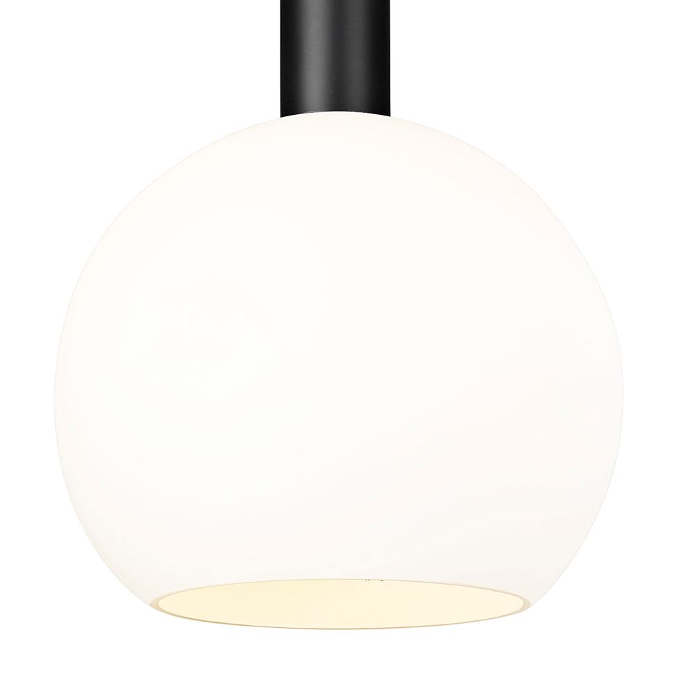 Image 2 Margo 9 3/4" Wide Matte Black Pendant Light w/ White Glass more views