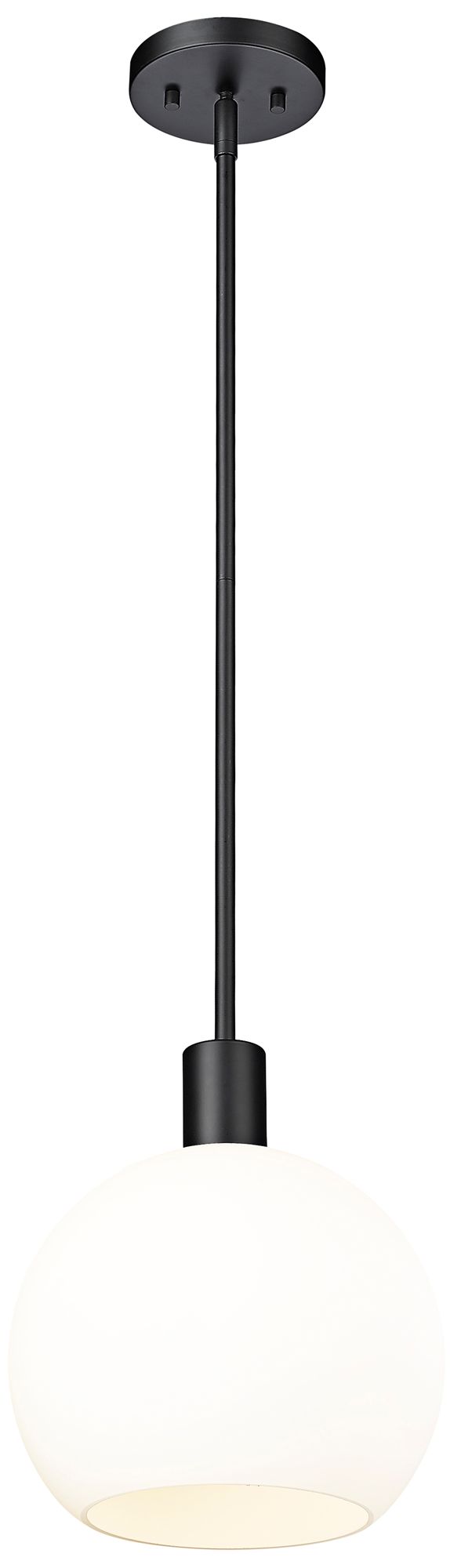 Image 3 Margo 9 3/4" Wide Matte Black Pendant Light w/ White Glass more views