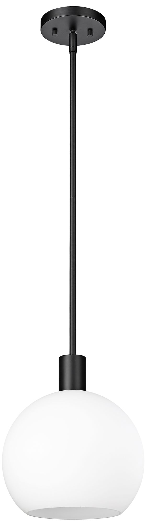 Image 4 Margo 9 3/4" Wide Matte Black Pendant Light w/ White Glass more views