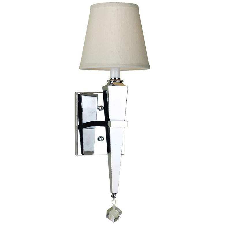 Image 1 Margo Chrome Wall Sconce with Cream Shade