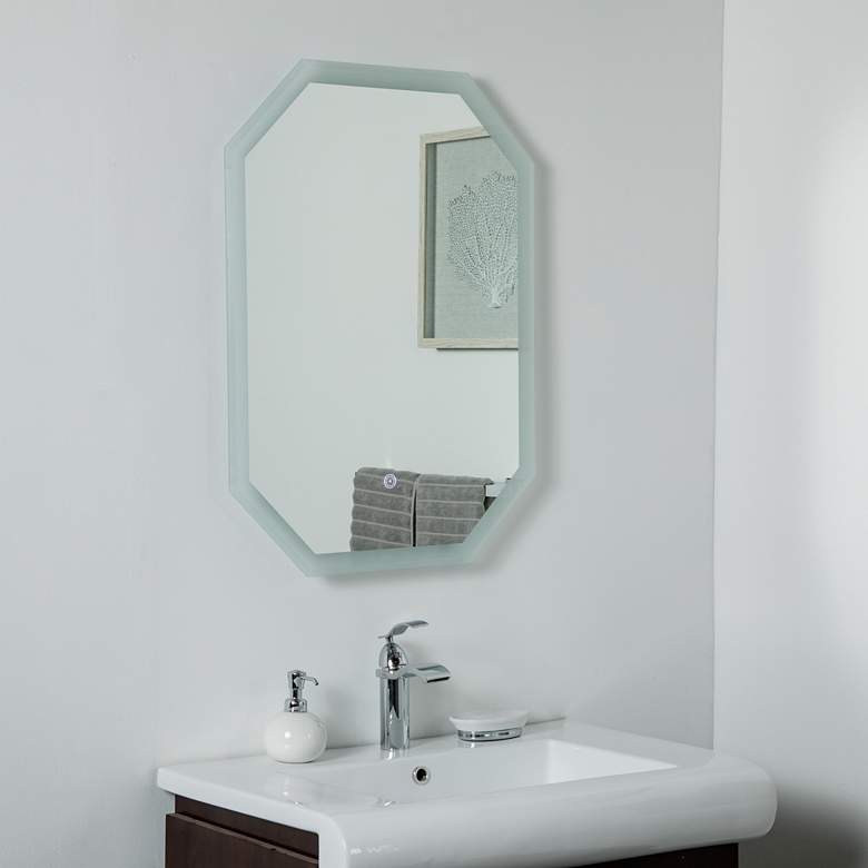 Image 1 Margot 23 1/2 inch x 31 1/2 inch Octagon Frameless LED Wall Mirror