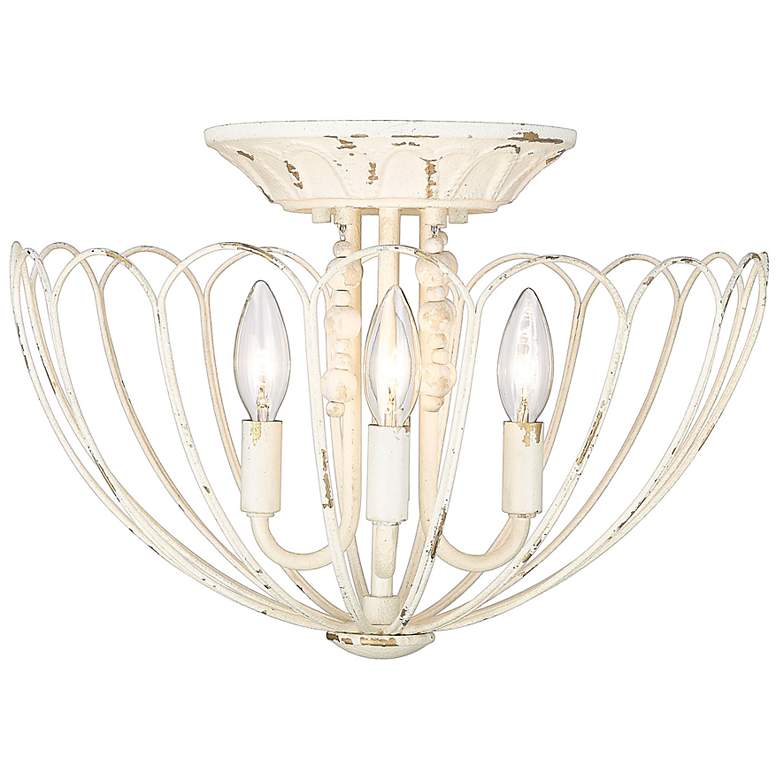 Image 3 Marguerite 16 1/8" Wide Vintage Parisian White 4-Light Semi-Flush more views