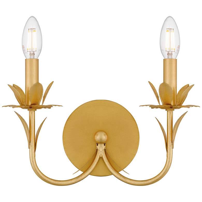 Image 1 Maria 2-Light Gold Leaf Wall Sconce