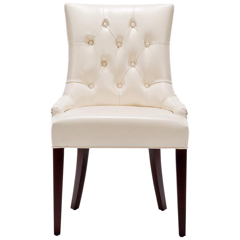 Image 3 Maria Cream Bycast Leather Upholstered Chair more views