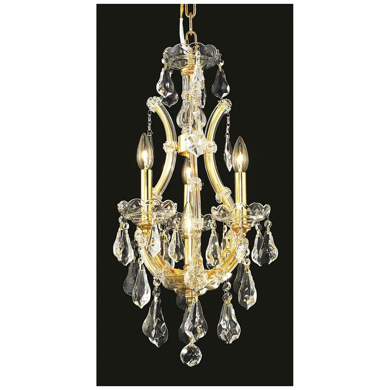 Image 1 Maria Theresa 12" Wide Gold 4-Light Mini-Chandelier