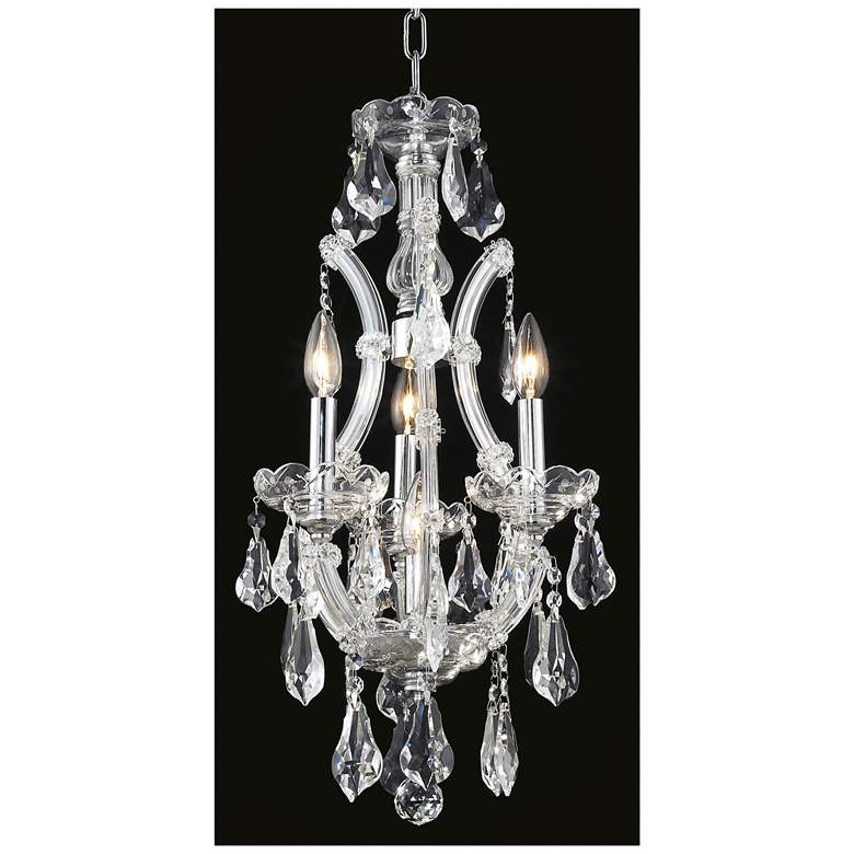 Image 1 Maria Theresa 12"W Chrome Crystal 4-Light Mini Chandelier