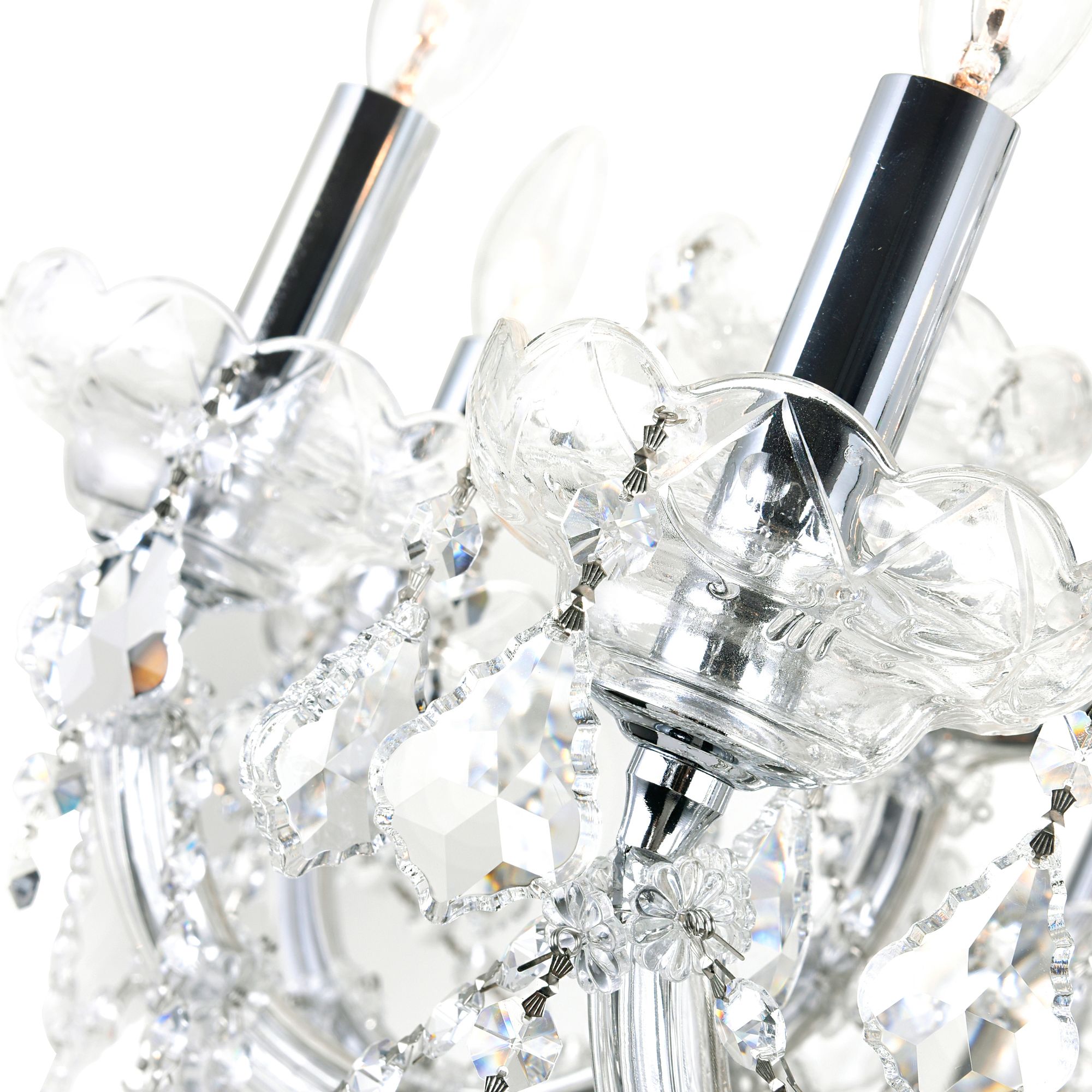 Image 3 Maria Theresa 13 Light 30in Chrome Up Chandelier with Crystals more views