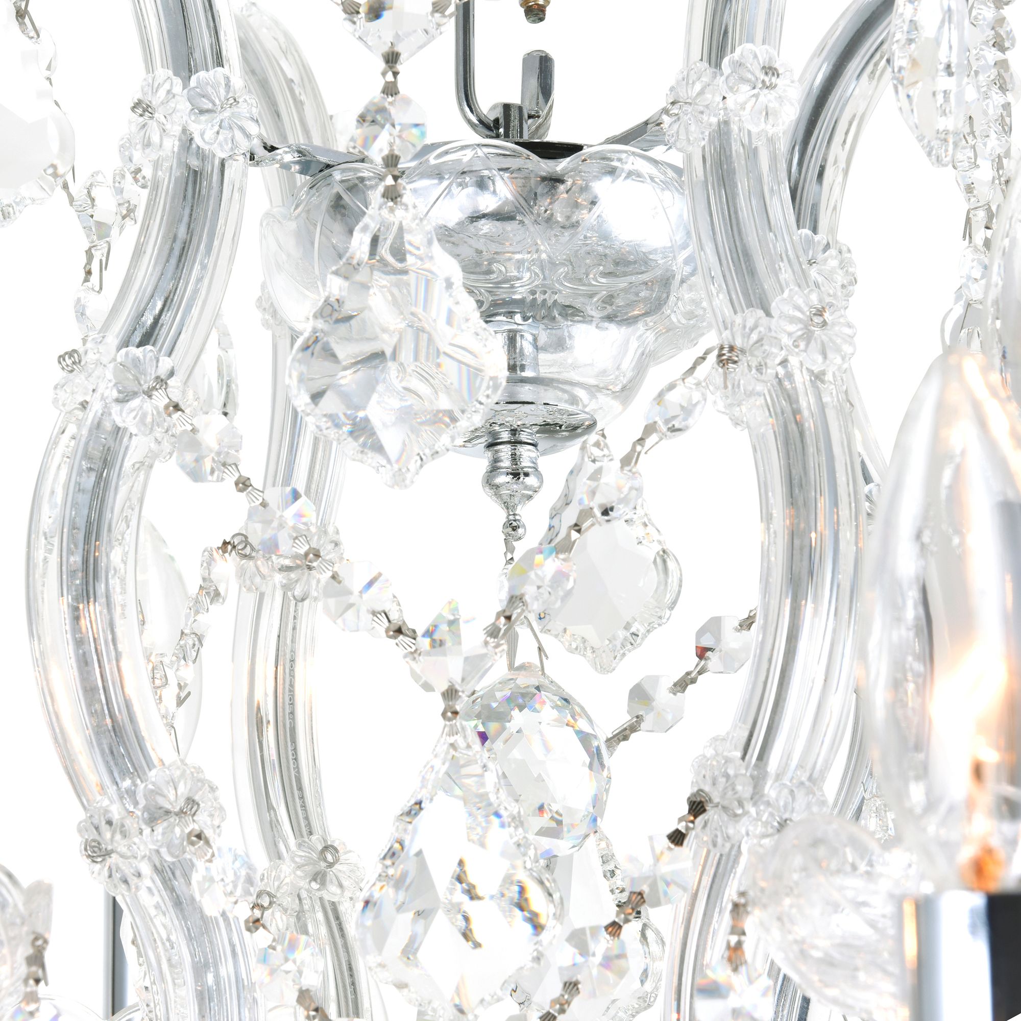 Image 4 Maria Theresa 13 Light 30in Chrome Up Chandelier with Crystals more views
