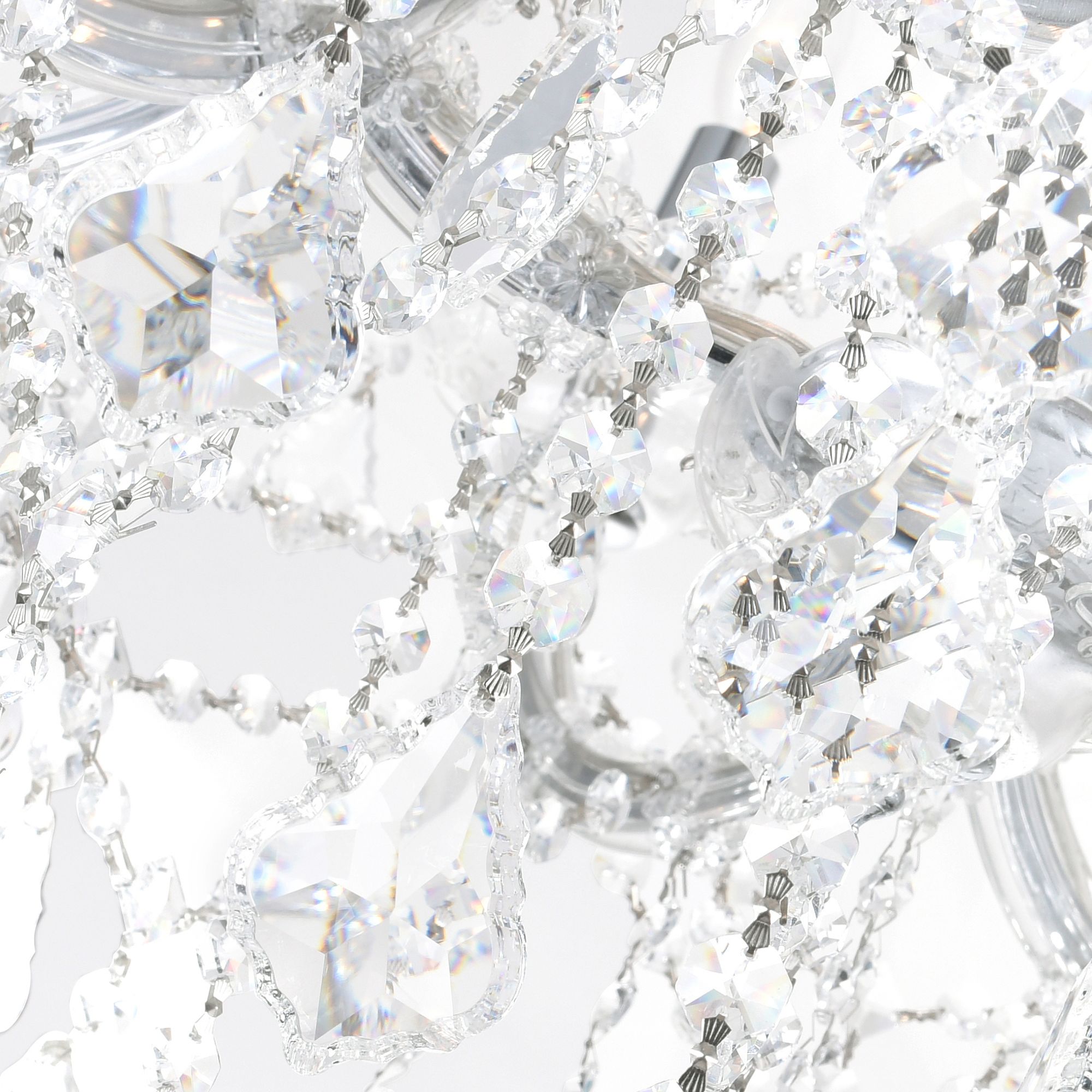 Image 5 Maria Theresa 13 Light 30in Chrome Up Chandelier with Crystals more views