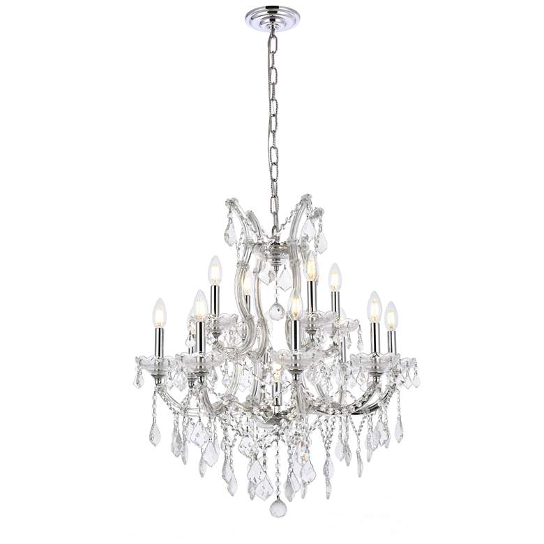 Image 1 Maria Theresa 13 Lt Chrome Chandelier Clear