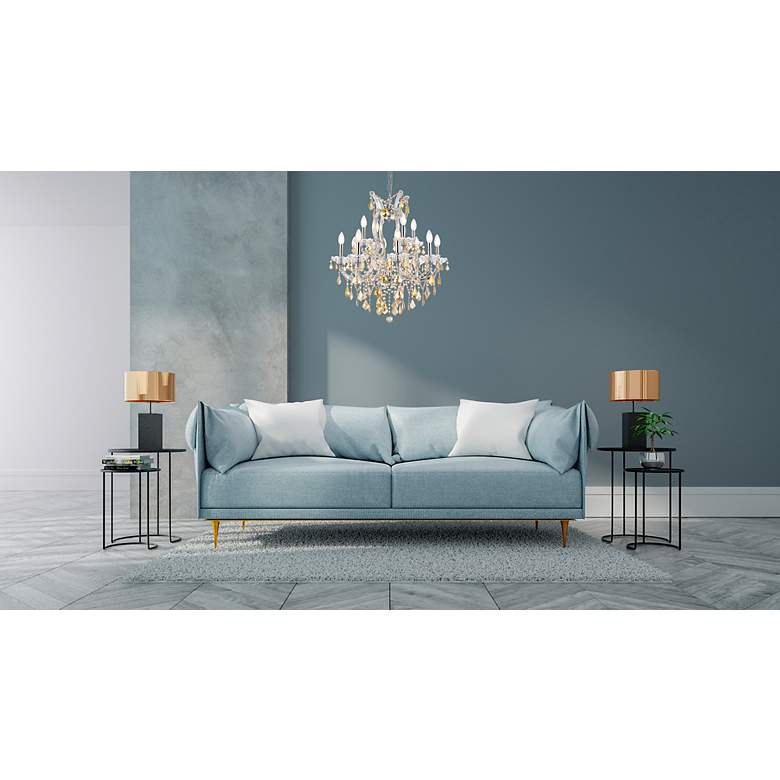 Image 2 Maria Theresa 13 Lt Chrome Chandelier Golden Teak more views