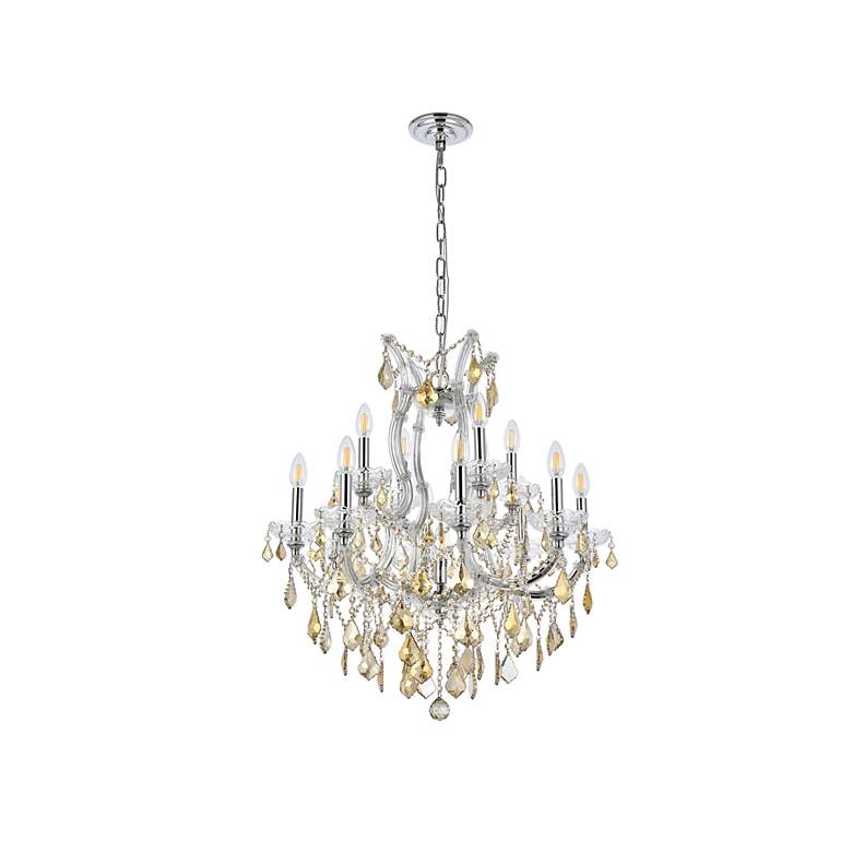 Image 7 Maria Theresa 13 Lt Chrome Chandelier Golden Teak more views