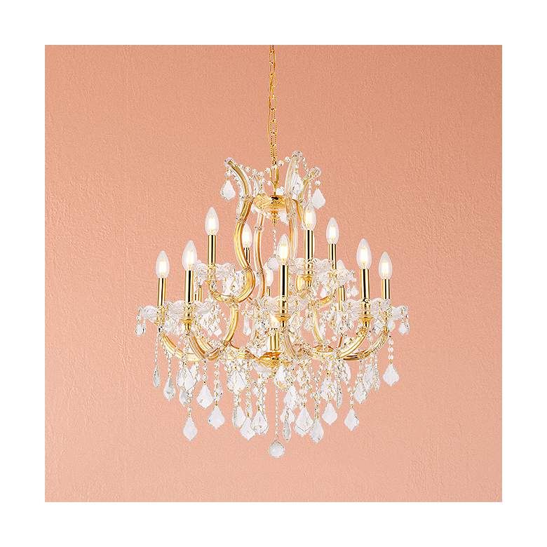 Image 1 Maria Theresa 13 Lt Gold Chandelier Clear