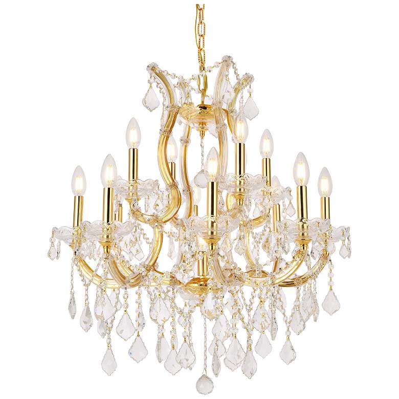 Image 4 Maria Theresa 13 Lt Gold Chandelier Clear more views