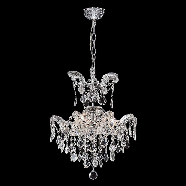 Image 1 Maria Theresa 16" Wide Silver and Crystal Chandelier