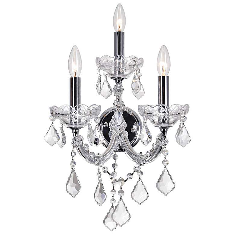 Image 1 Maria Theresa 17" High Chrome 3-Light Wall Sconce
