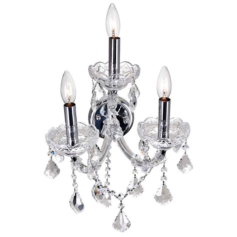 Image 2 Maria Theresa 17" High Chrome 3-Light Wall Sconce more views