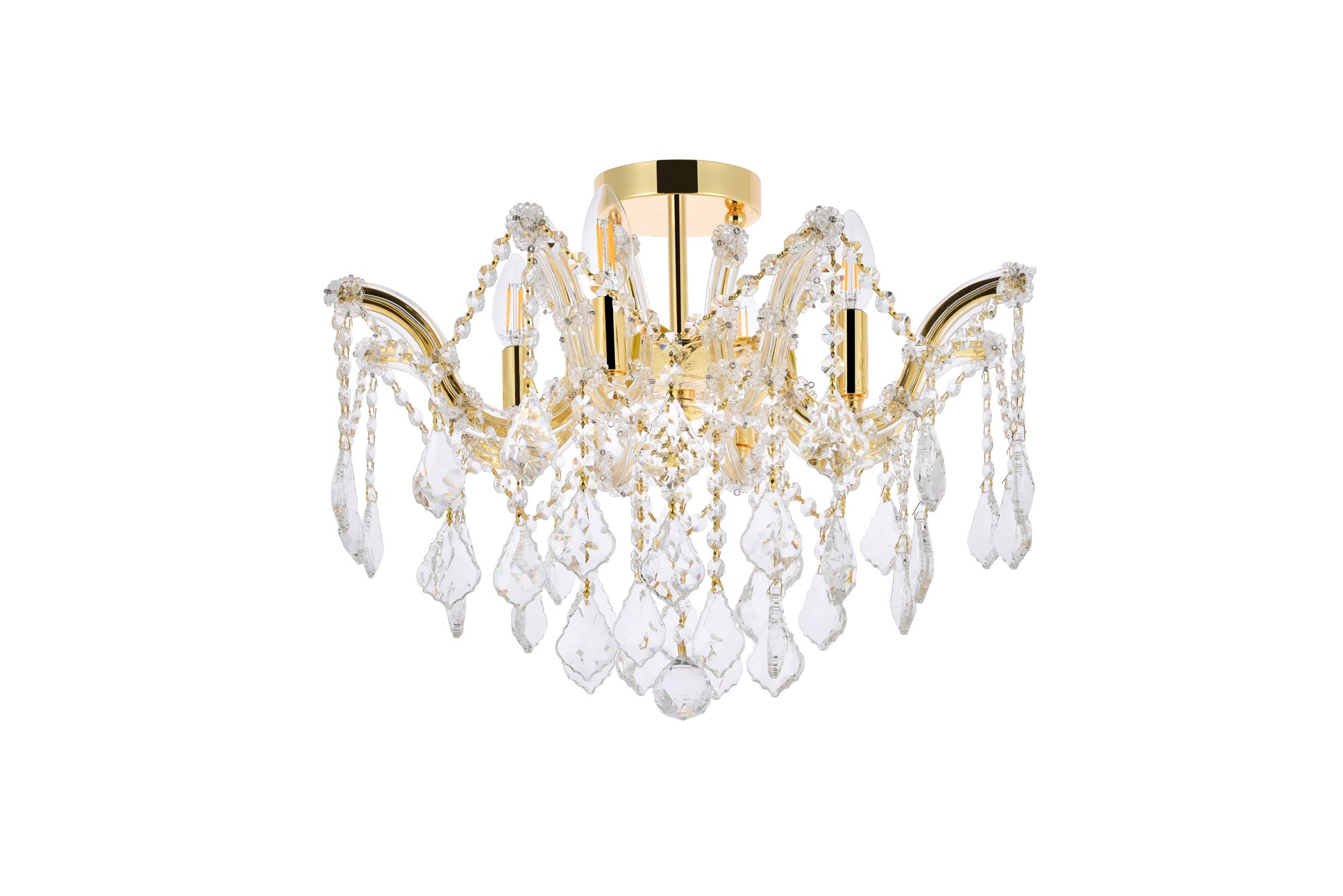 Maria Theresa 18" Wide Gold Crystal 4-Light Ceiling Light in scene