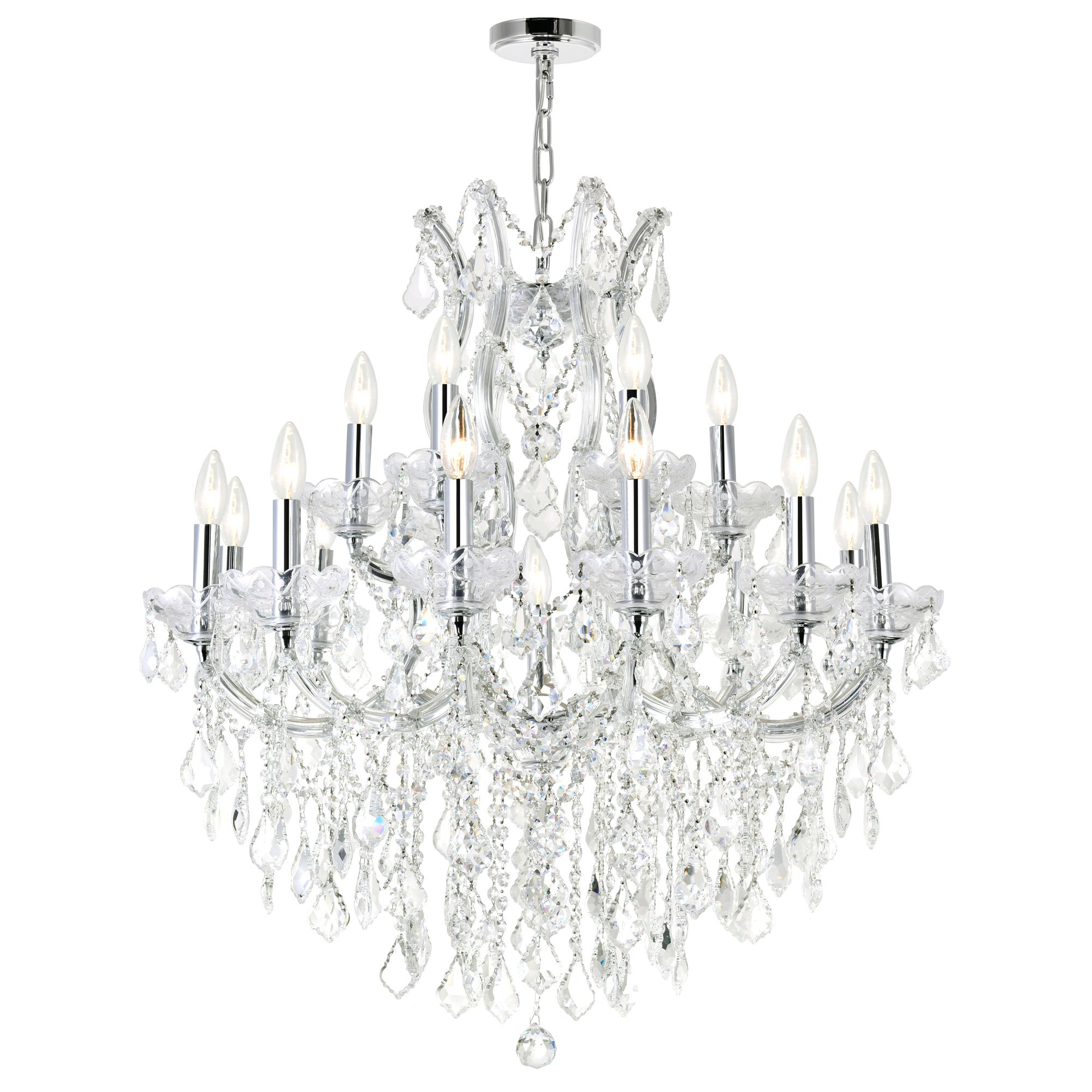 Image 2 Maria Theresa 19 Light 32in Chrome Up Chandelier with Crystals more views